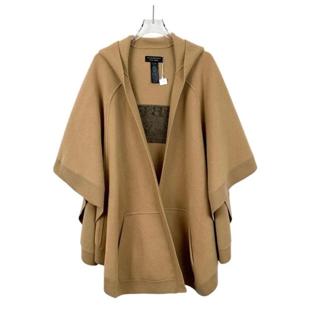 Burberry Tan Hooded Cape Coat